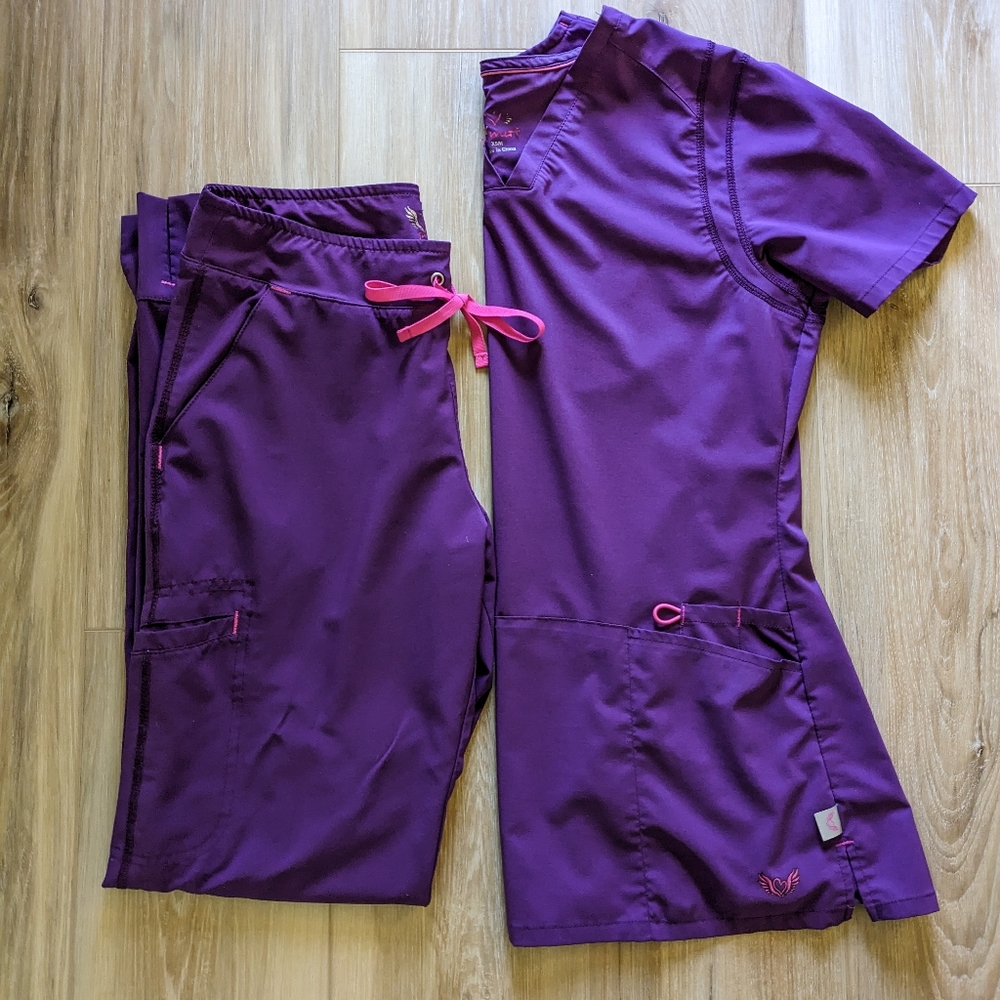 Smitten purple scrub set (XS)